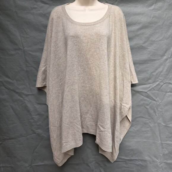 Tommy Bahama 100% Cashmere Shawl Poncho Sweater Beige Tan One Size Casual - Picture 1 of 6